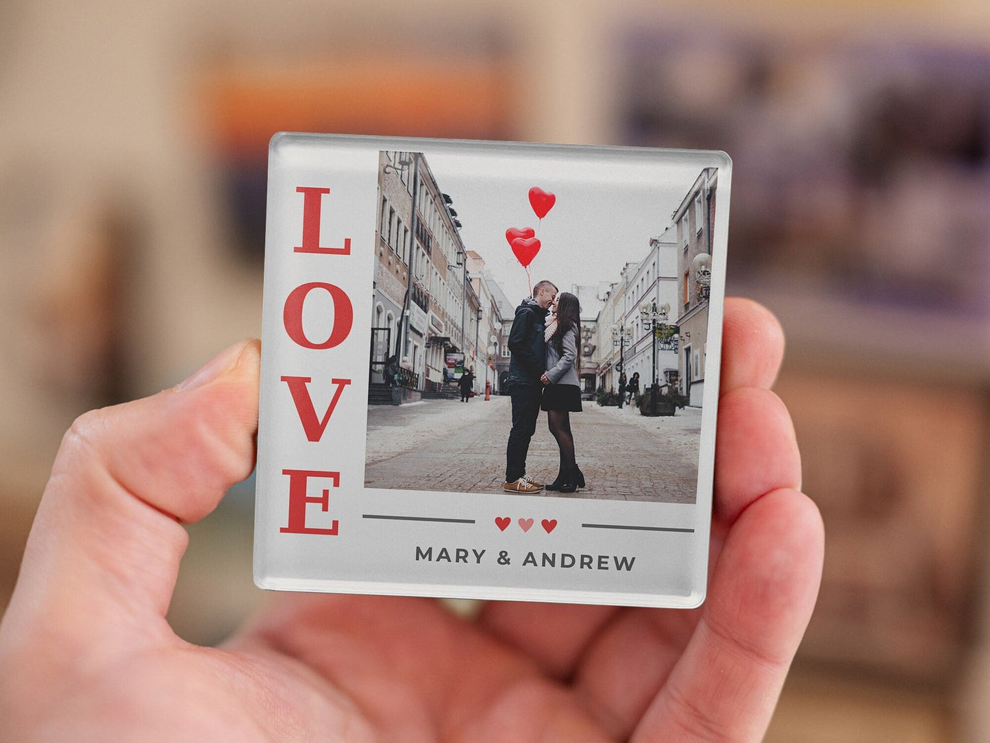 Love Couples Magnet, Acrylic Fridge Magnet, Custom Love Gift,  Boyfriend Birthday Gift, Valentine's Day Gift, Picture Gift Magnet